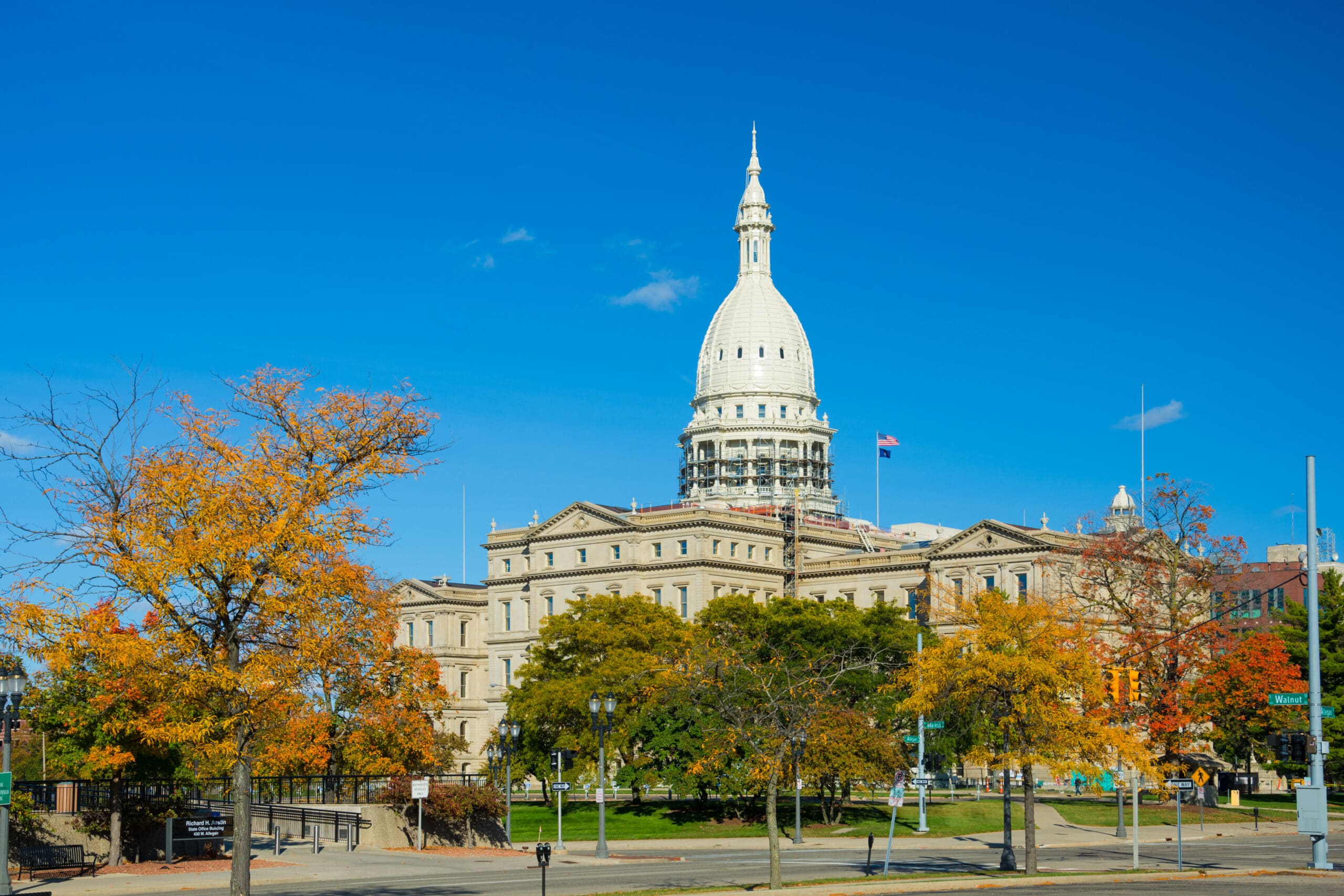 Michigan State Capitol in Autumn