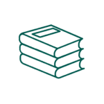 Icon, dark green, books